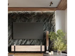 Lámparas De Techo Zuca Moderno De Acero/Madera - 3 Fuentes Luminosas - L.53 X A.14 Cm - Madera Negra