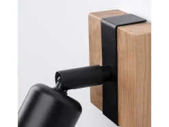 Lámparas De Techo Zuca Moderno De Acero/Madera - 1 Fuentes Luminosas - L.14 X A.11 Cm - Madera Negra