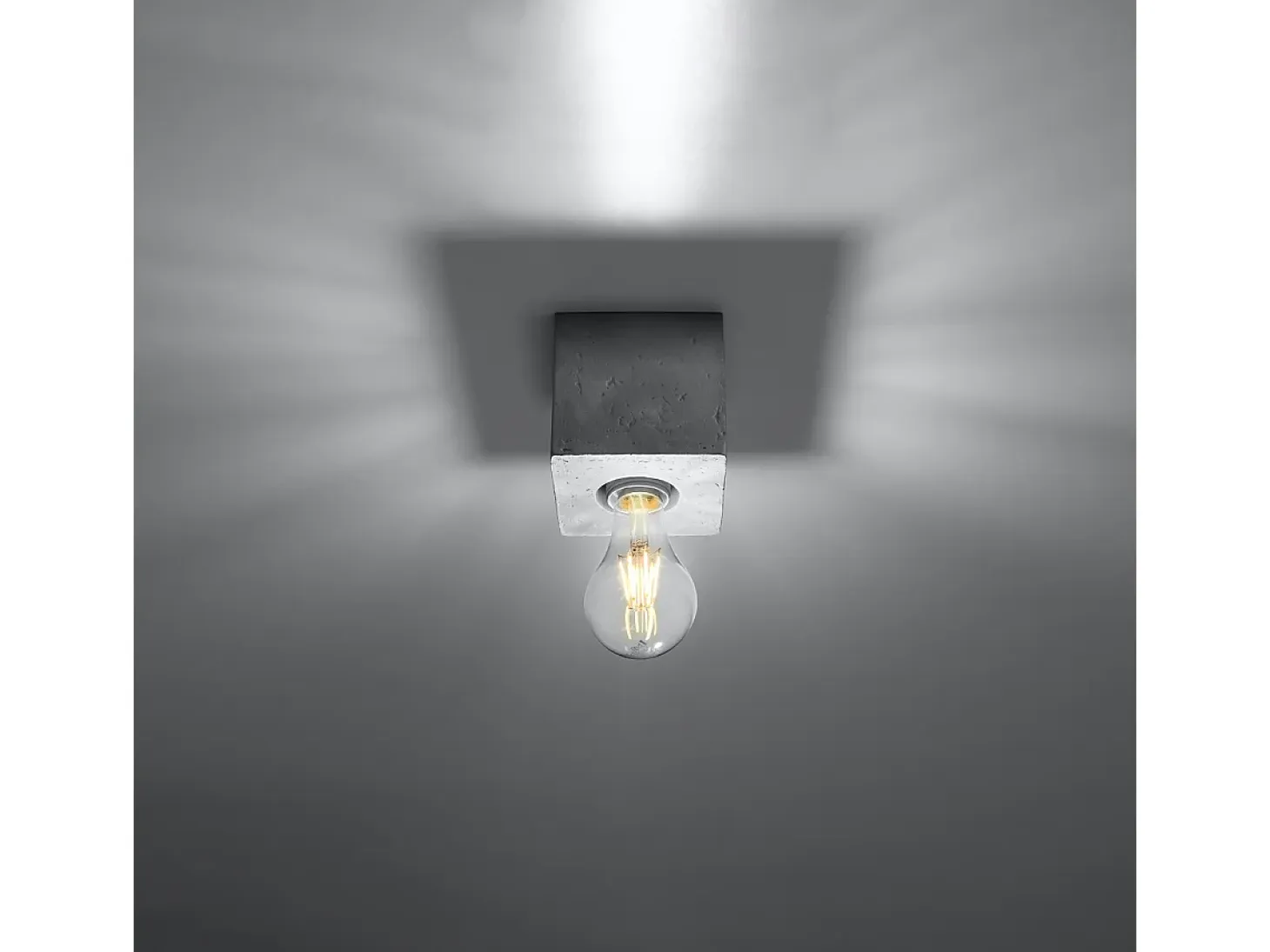 Lámparas de techo Zxina industrial de concreto - 1 fuentes luminosas 4000K - L.10 x A.10 cm - gris