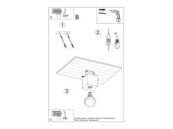 Lámparas de techo Zxina industrial de concreto - 1 fuentes luminosas 4000K - L.10 x A.10 cm - gris