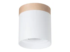 Lámparas de techo Zyn escandinavo de madera/aluminio - 1 fuentes luminosas 3000K - L.12 x A.14 cm - blanco/madera natural