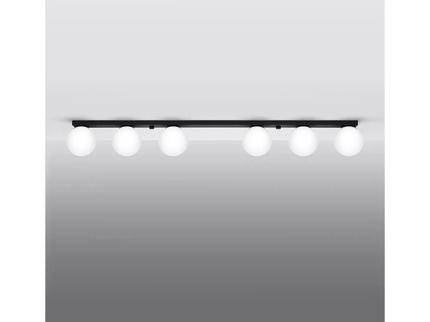 Lámparas de techo Zynfi moderno de acero/vidrio - 6 fuentes luminosas 3000K - L.120 x A.14,5 cm - negro
