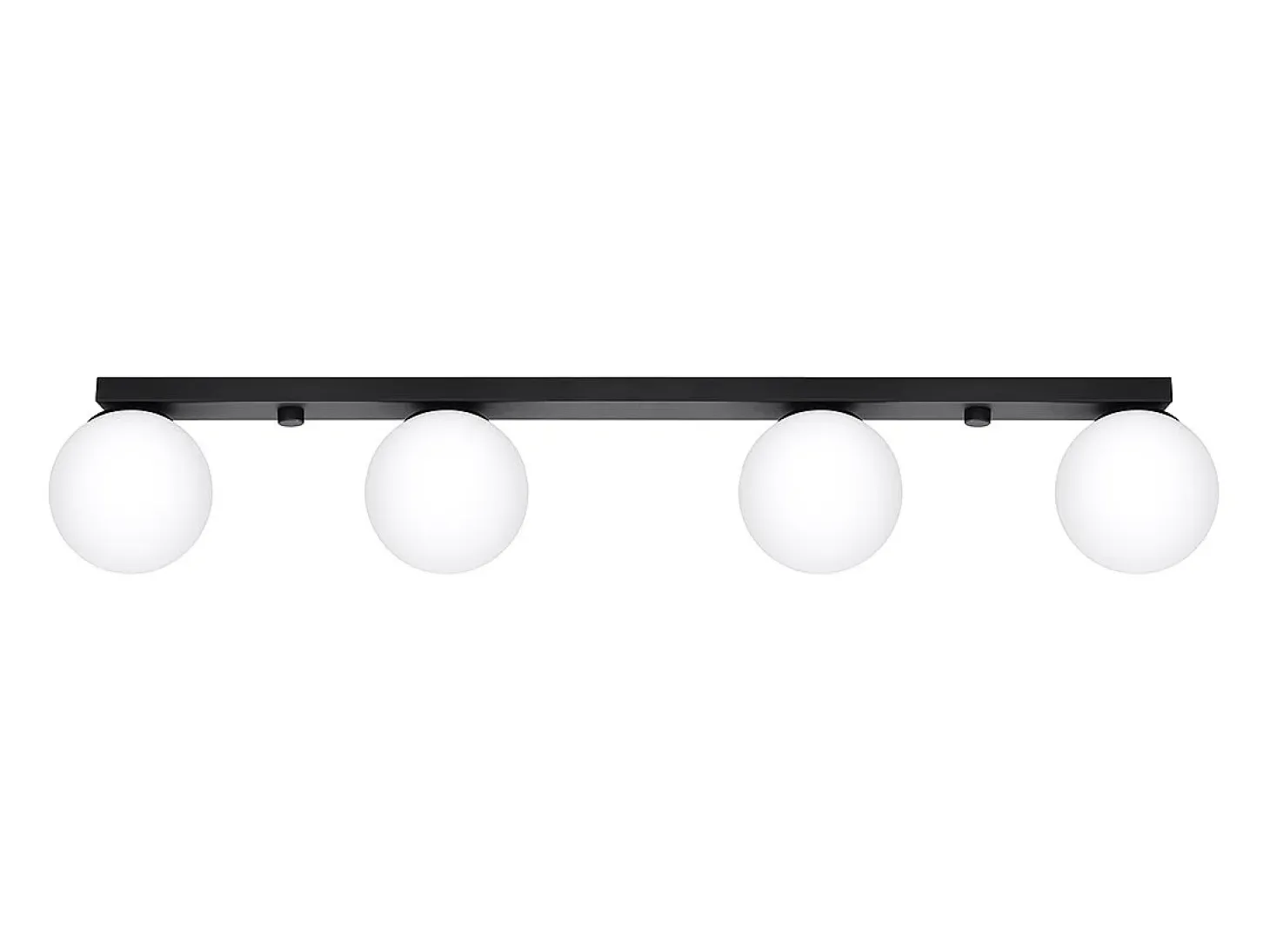 Lámparas de techo Zynfi moderno de acero/vidrio - 4 fuentes luminosas 3000K - L.88 x A.14,5 cm - negro