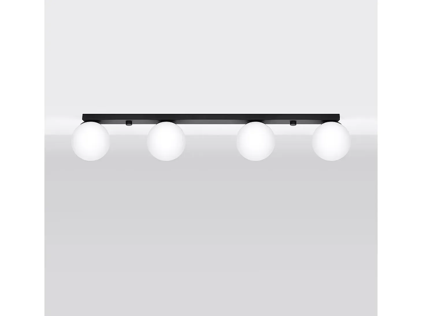 Lámparas de techo Zynfi moderno de acero/vidrio - 4 fuentes luminosas 3000K - L.88 x A.14,5 cm - negro