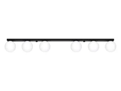 Lámparas de techo Zynfi moderno de acero/vidrio - 6 fuentes luminosas 4000K - L.120 x A.14,5 cm - negro