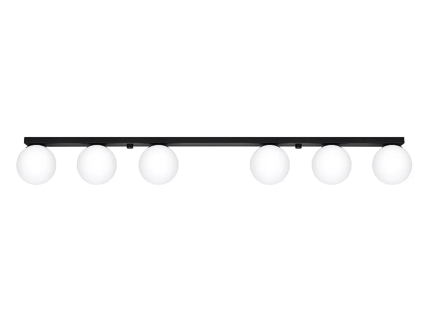 Lámparas de techo Zynfi moderno de acero/vidrio - 6 fuentes luminosas 4000K - L.120 x A.14,5 cm - negro