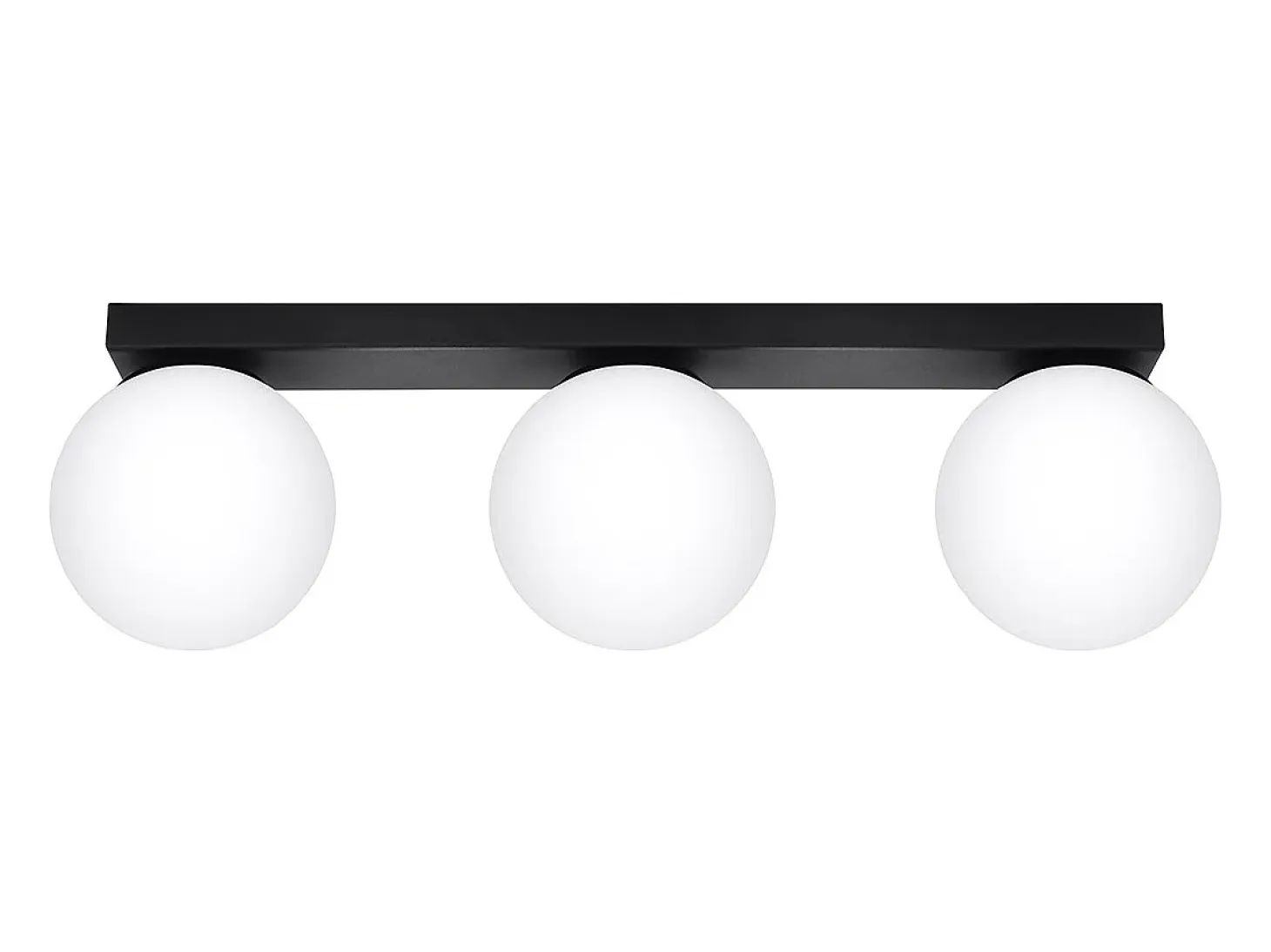 Lámparas de techo Zynfi moderno de acero/vidrio - 3 fuentes luminosas 3000K - L.50 x A.14,5 cm - negro