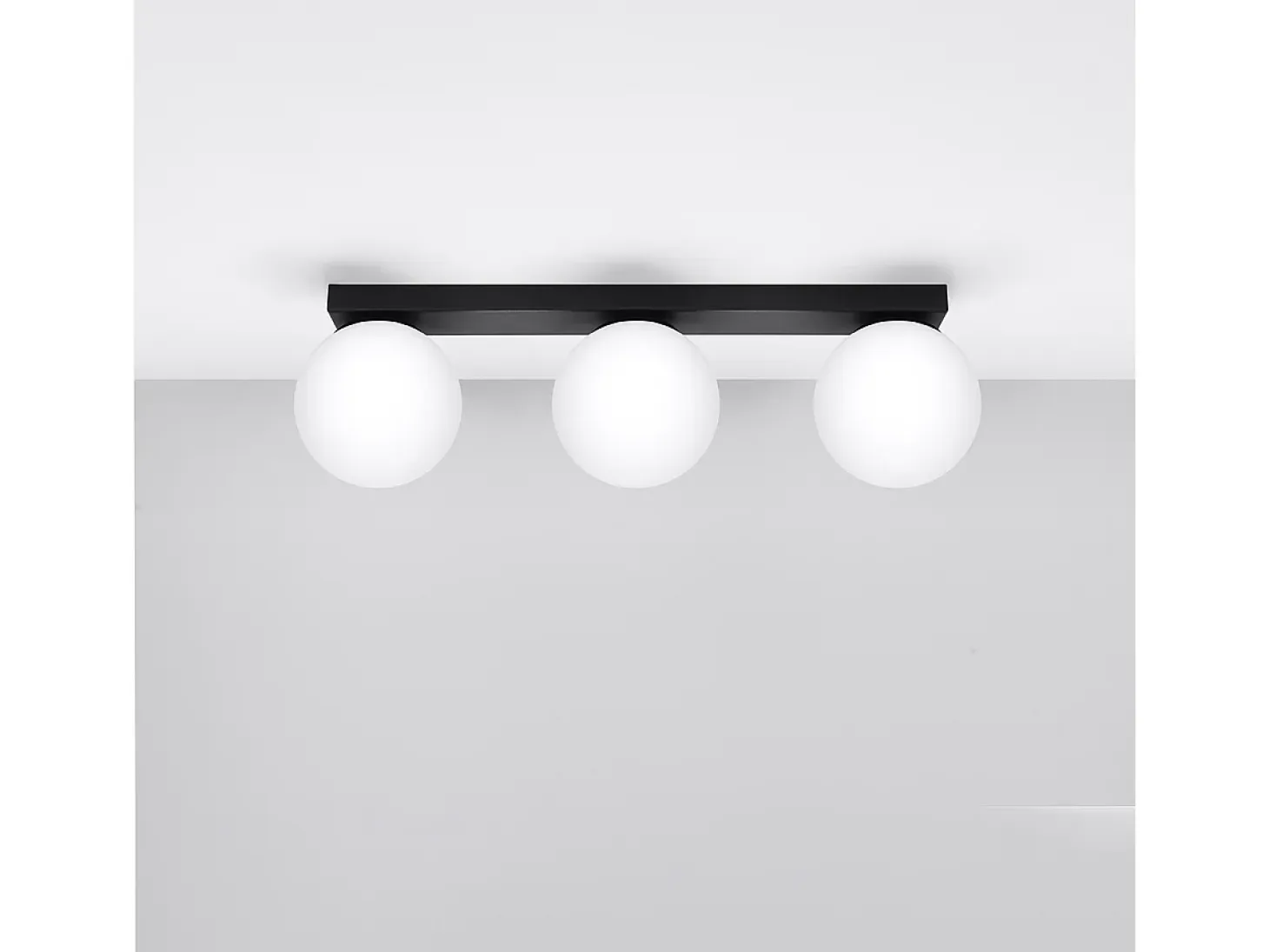 Lámparas de techo Zynfi moderno de acero/vidrio - 3 fuentes luminosas 3000K - L.50 x A.14,5 cm - negro
