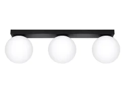Lámparas de techo Zynfi moderno de acero/vidrio - 3 fuentes luminosas 4000K - L.50 x A.14,5 cm - negro