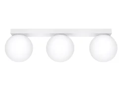 Lámparas de techo Zynfi moderno de acero/vidrio - 3 fuentes luminosas 3000K - L.50 x A.14,5 cm - blanco