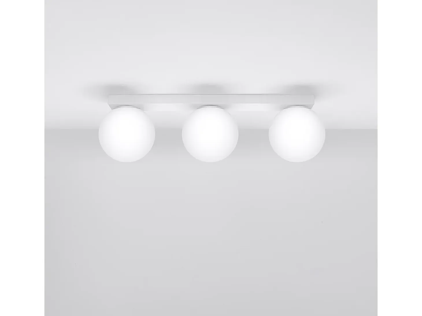 Lámparas de techo Zynfi moderno de acero/vidrio - 3 fuentes luminosas 3000K - L.50 x A.14,5 cm - blanco