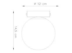 Lámparas de techo Zynfi moderno de acero/vidrio - 1 fuentes luminosas 3000K - L.12 x A.14,5 cm - negro