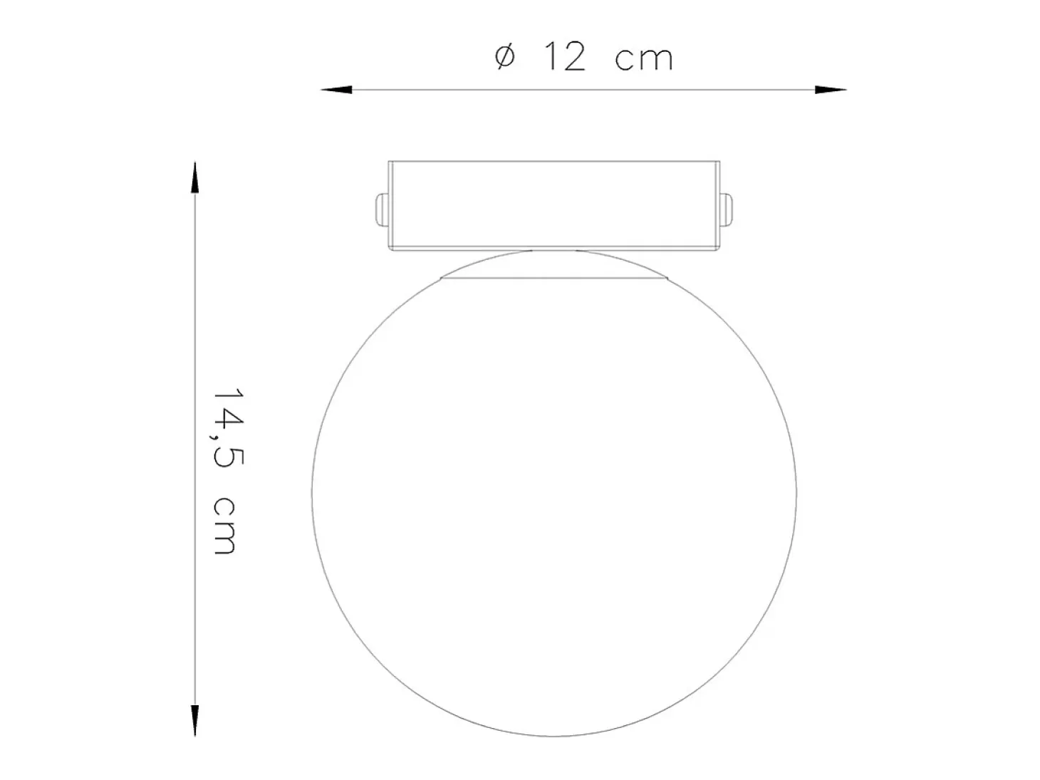 Lámparas de techo Zynfi moderno de acero/vidrio - 1 fuentes luminosas 4000K - L.12 x A.14,5 cm - negro