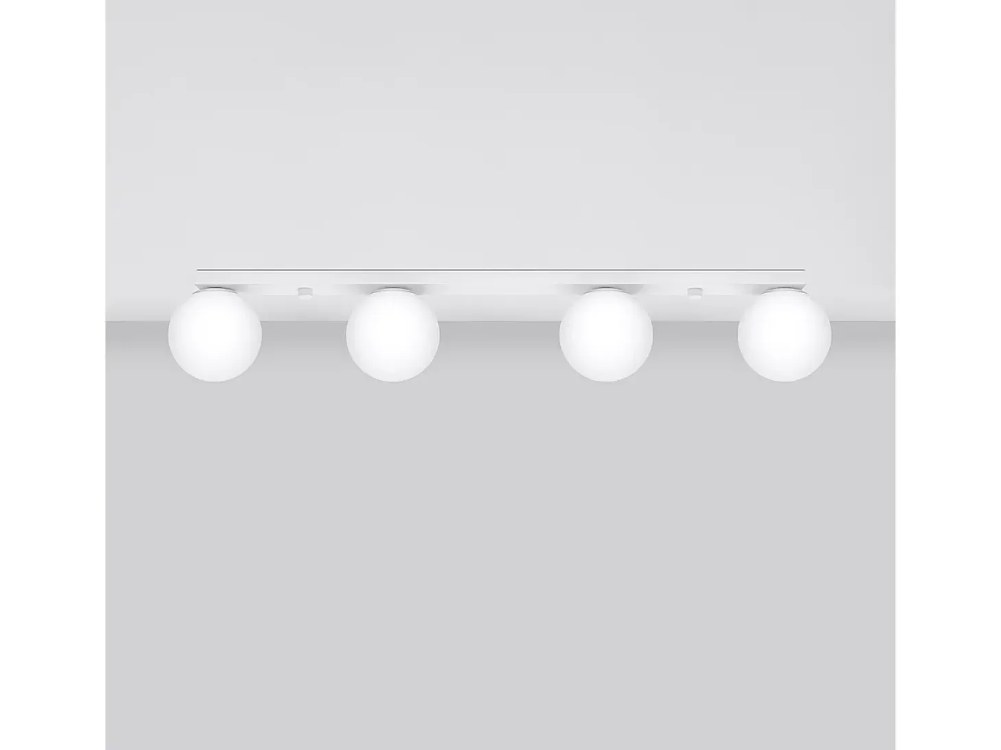 Lámparas de techo Zynfi moderno de acero/vidrio - 4 fuentes luminosas 3000K - L.88 x A.14,5 cm - blanco