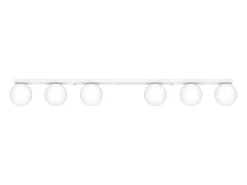 Lámparas de techo Zynfi moderno de acero/vidrio - 6 fuentes luminosas 3000K - L.120 x A.14,5 cm - blanco