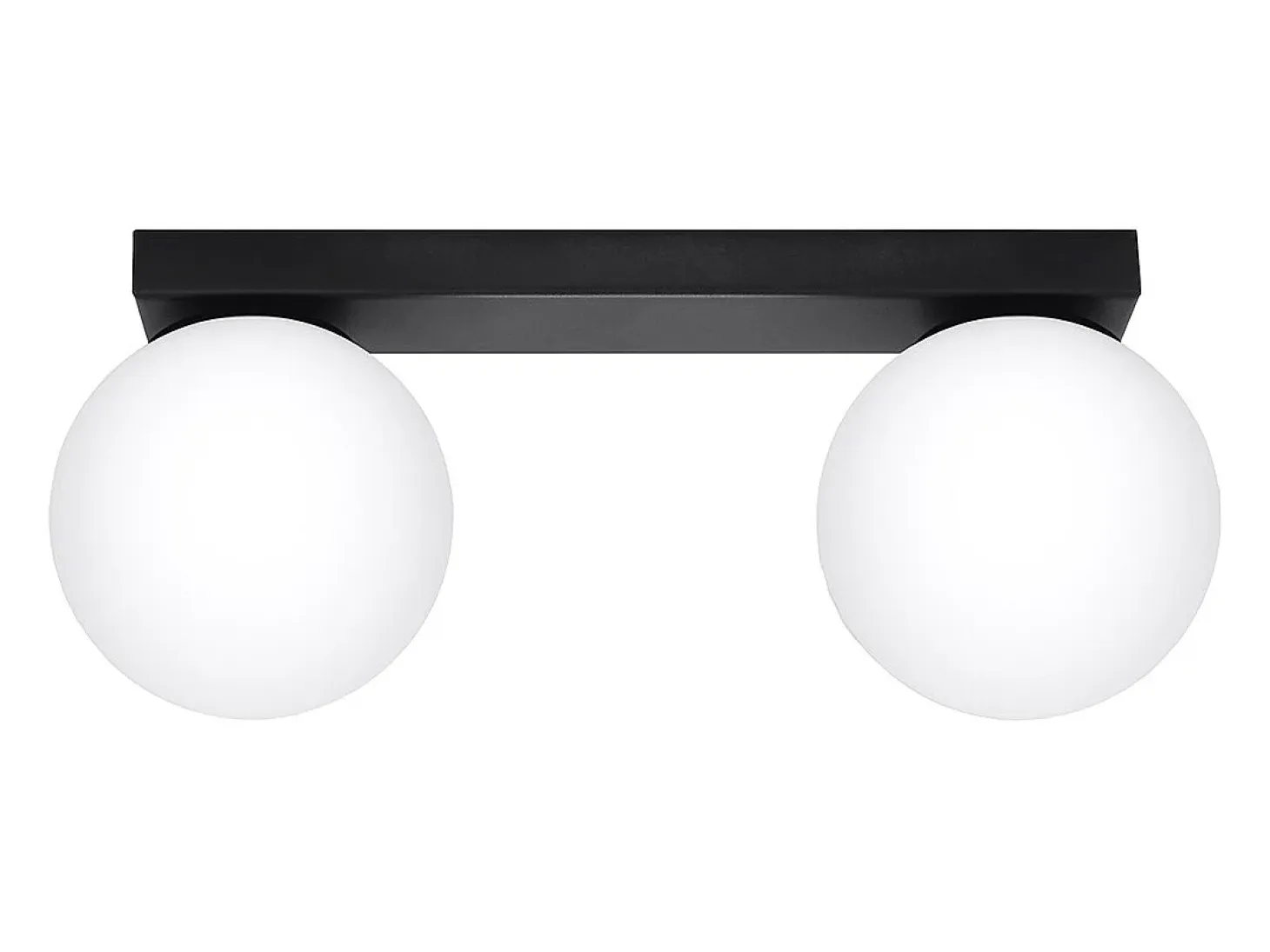 Lámparas de techo Zynfi moderno de acero/vidrio - 2 fuentes luminosas 4000K - L.34,5 x A.14,5 cm - negro