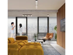 Lámparas de techo Zynfi moderno de acero/vidrio - 2 fuentes luminosas 4000K - L.34,5 x A.14,5 cm - negro