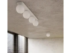 Lámparas de techo Zynfi moderno de acero/vidrio - 2 fuentes luminosas 3000K - L.34,5 x A.14,5 cm - blanco