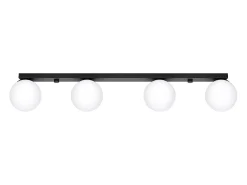 Lámparas de techo Zynfi moderno de acero/vidrio - 4 fuentes luminosas 4000K - L.88 x A.14,5 cm - negro