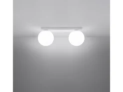 Lámparas de techo Zynfi moderno de acero/vidrio - 2 fuentes luminosas 4000K - L.34,5 x A.14,5 cm - blanco