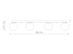Lámparas de techo Zynfi moderno de acero/vidrio - 4 fuentes luminosas 4000K - L.88 x A.14,5 cm - blanco