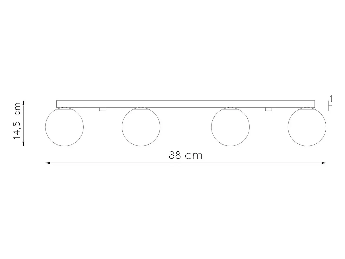 Lámparas de techo Zynfi moderno de acero/vidrio - 4 fuentes luminosas 4000K - L.88 x A.14,5 cm - blanco