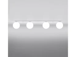 Lámparas de techo Zynfi moderno de acero/vidrio - 4 fuentes luminosas 4000K - L.88 x A.14,5 cm - blanco