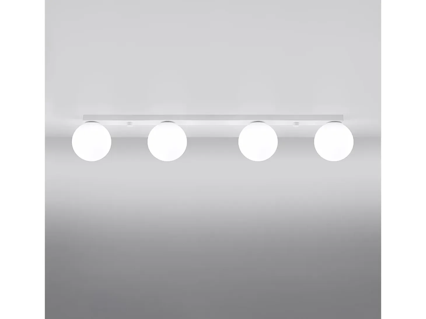 Lámparas de techo Zynfi moderno de acero/vidrio - 4 fuentes luminosas 4000K - L.88 x A.14,5 cm - blanco