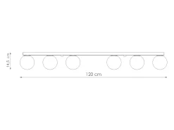 Lámparas de techo Zynfi moderno de acero/vidrio - 6 fuentes luminosas 4000K - L.120 x A.14,5 cm - blanco