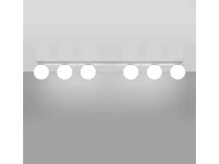 Lámparas de techo Zynfi moderno de acero/vidrio - 6 fuentes luminosas 4000K - L.120 x A.14,5 cm - blanco