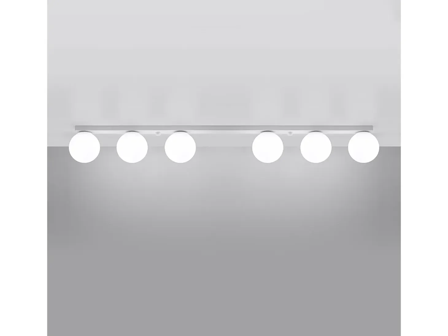 Lámparas de techo Zynfi moderno de acero/vidrio - 6 fuentes luminosas 4000K - L.120 x A.14,5 cm - blanco