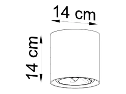 Lámparas de techo Zynko industrial de concreto - 1 fuentes luminosas 3000K - L.14 x A.14 cm - gris