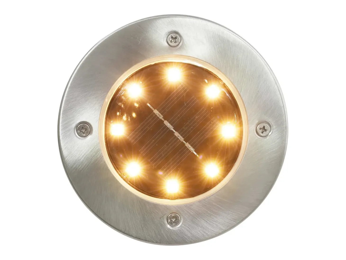 Lámparas solares de suelo 8 unidades luces LED blanco cálido ES548502