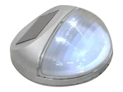 Lámparas solares LED de pared exterior redonda 24 uds plateadas ES636316