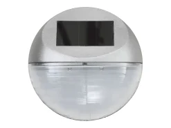 Lámparas solares LED de pared exterior redonda 24 uds plateadas ES636316