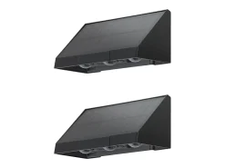Lámparas solares NETTLIFE para exteriores - 2 apliques solares LED de pared para exteriores, 3000 K, blanco cálido