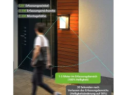 Lámparas solares NETTLIFE para exteriores con sensor de movimiento - Lámpara solar de pared para exteriores 2 modos, impermeable 3000 K, blanco cálido