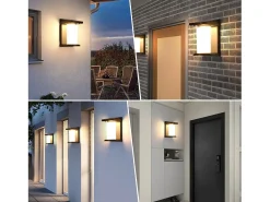 Lámparas solares NETTLIFE para exteriores con sensor de movimiento - Lámpara solar de pared para exteriores 2 modos, impermeable 3000 K, blanco cálido