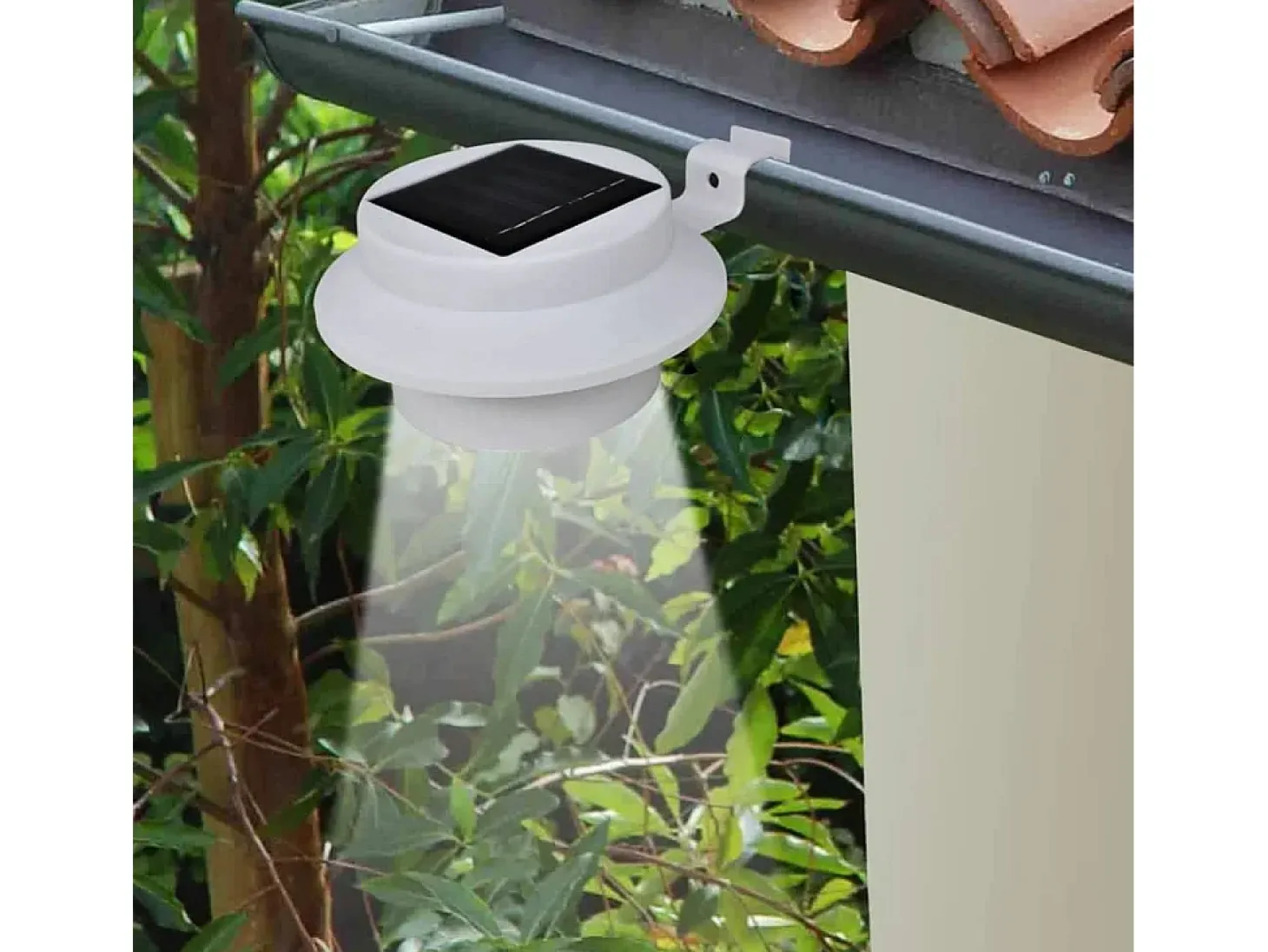Lámparas solares para valla exterior 12 uds LED negro ES874771