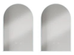 Lote de 2 espejos de baño en arco antivaho con luces LED, Ancho 50 cm, ARCADI