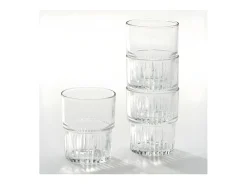 Lote de 4 Vasos Apilables Duralex 20 cl - Vidrio Templado Resistente a Golpes - Fabricado en Francia