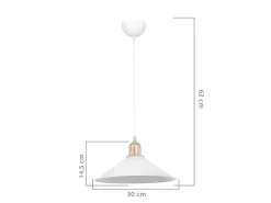 Luminaria Colgante Blanca E27 30x62 cm Portalámparas