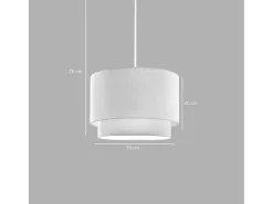 Luminaria Colgante de Techo con Pantalla Blanco Crema 30x20 Cm