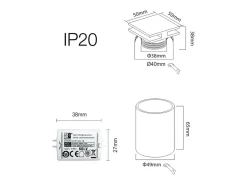 Luminaria LED empotrable de paso Port - Beneito & Faure - 4 W, luz cálida 3000 K, 120° - Aplique de pared cuadrado blanco
