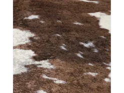Luut Alfombra lavable antideslizante vaca marrón y blanco 120x170 cm