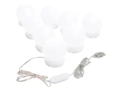 Luz de espejo con 8 bombillas LED blanco cálido y blanco frío ES165067