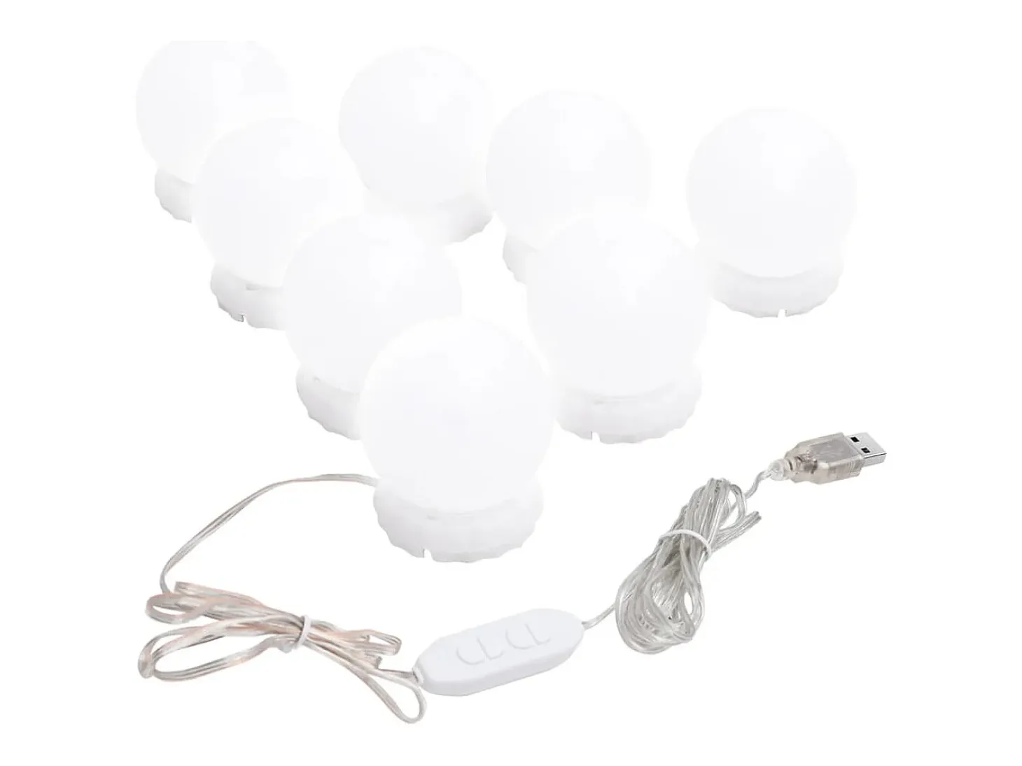 Luz de espejo con 8 bombillas LED blanco cálido y blanco frío ES165067