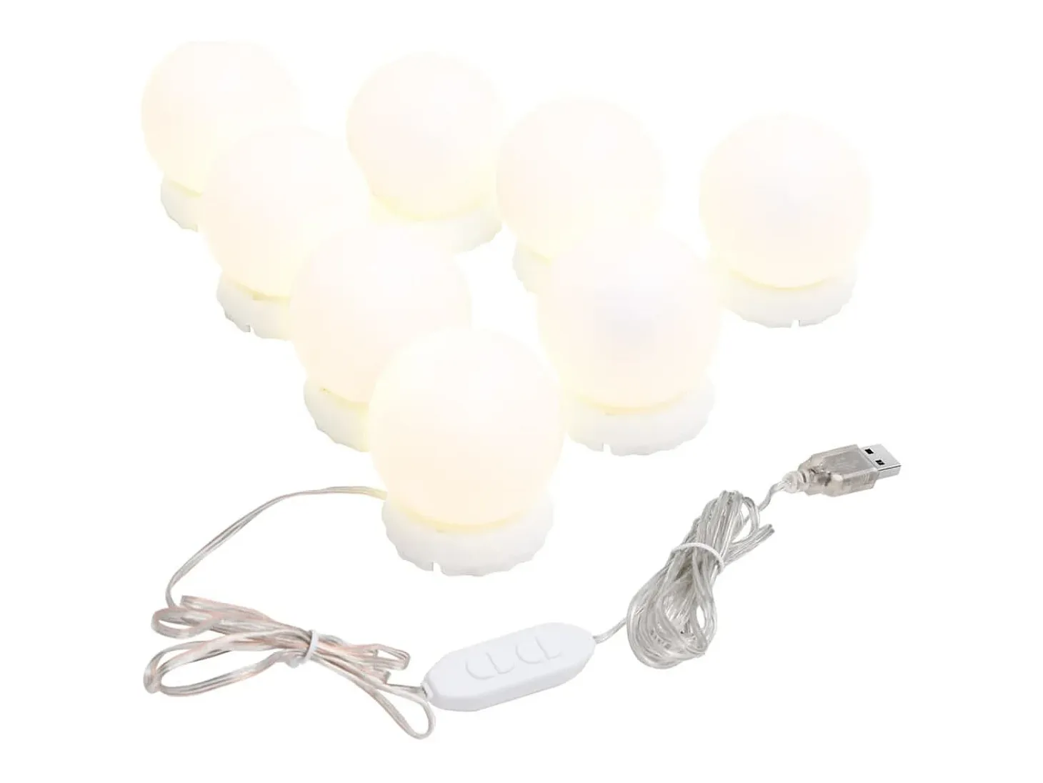Luz de espejo con 8 bombillas LED blanco cálido y blanco frío ES165067