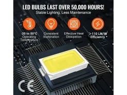 Luz de Garage SucceBuy a LED 88 000 lm DIY Bright 14 Plafón Cuadrado para Auto