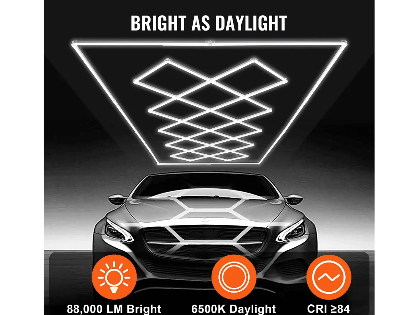 Luz de Garage SucceBuy a LED 88 000 lm DIY Bright 14 Plafón Cuadrado para Auto